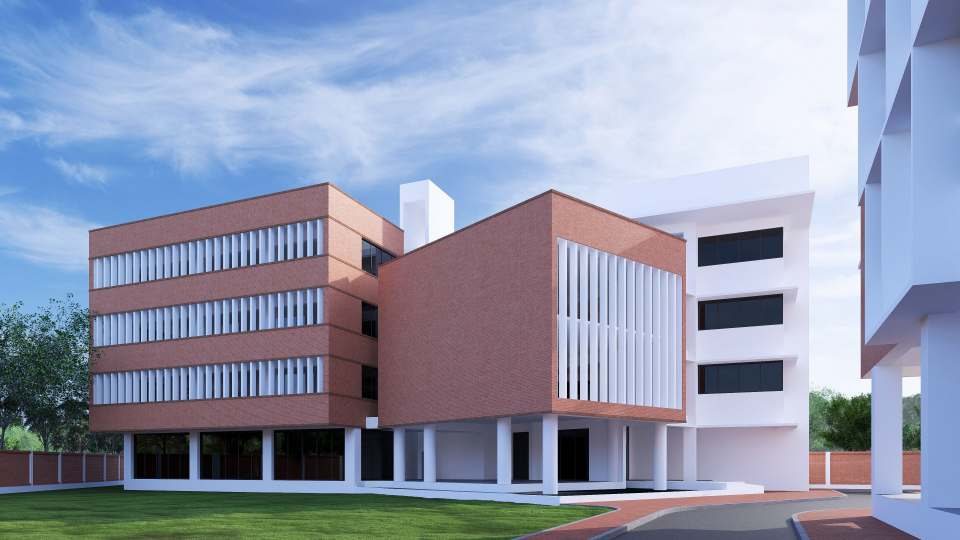 Wellness center from the west — architectural visualisation